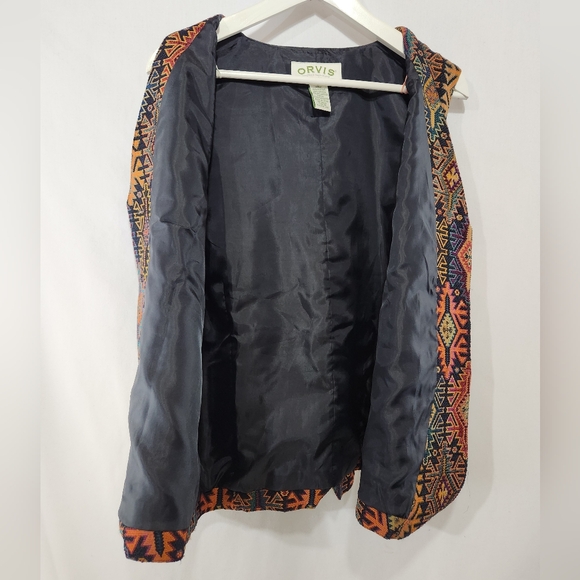 Incredible Vintage ORVIS Southwestern Aztec Tapestry Print Mutilcolour Vest sz L - Picture 7 of 7